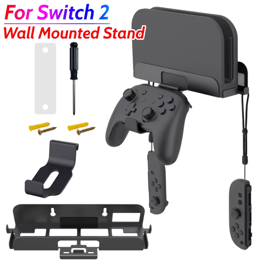 🏠 Wall Mount Host Stand w Controller Hook – Wall Holder Bracket for NS2 Console
