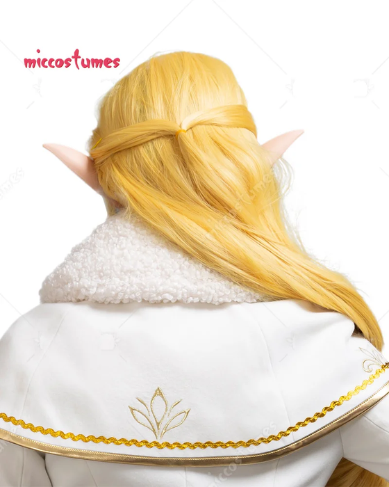 👑 Princess Golden Braid Cosplay Wig w/ Elf Ears | Heat-Resistant Synthetic Hair