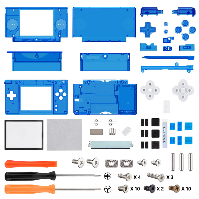 🔧 Clear Series Full Shell + Buttons Kit | For Nintendo DS Lite Console Mod