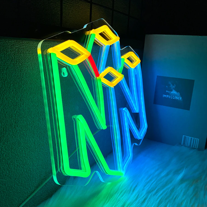 🎮 Wonderfullife N64 Logo Game Neon Sign | USB Powered LED Wall Light