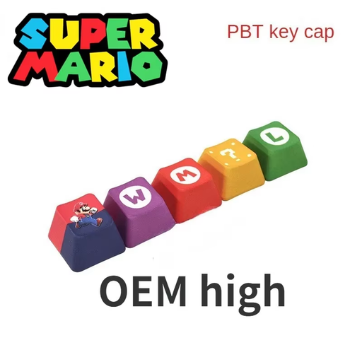🎮 5Pcs Super Mario Bros Keycaps Set | Retro Gaming Mechanical Keyboard Acces