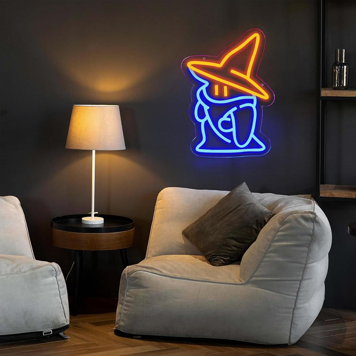 ✨ Black Mage Fantasy Neon Sign | Final Fantasy-Inspired LED Gamer Room Light