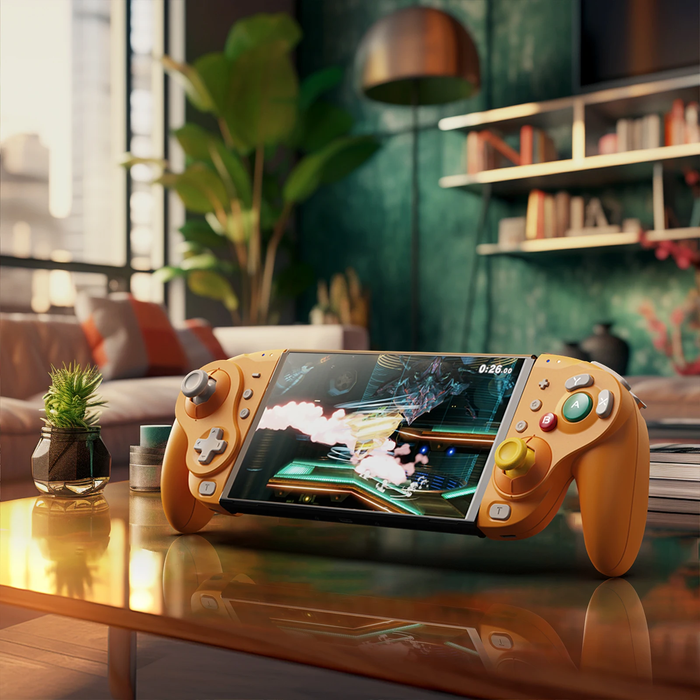 🎮Wizard Hall Joystick Controller – Orange + RGB – For Switch/PC