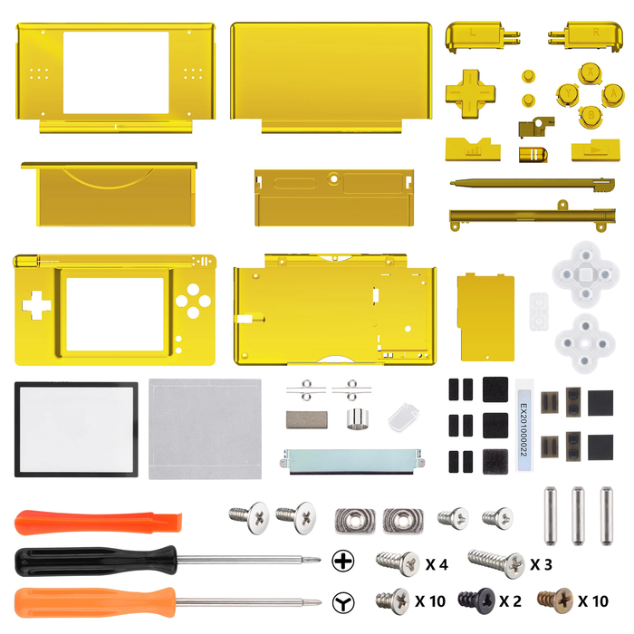 🌟 Chrome Gold Full Shell + Buttons Kit | Nintendo DS Lite Console Replacement