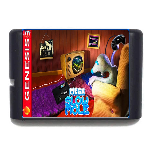 Mega Slow Mole 16-Bit Game Cartridge for Genesis Mega Drive Platformer