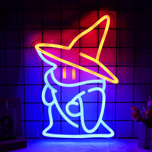 ✨ Black Mage Fantasy Neon Sign | Final Fantasy-Inspired LED Gamer Room Light