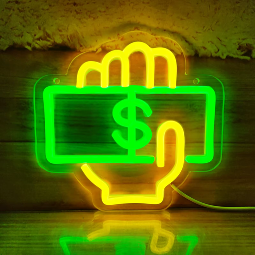 💵 Money Neon Sign | LED Neon Light | USB Powered Wall Decor