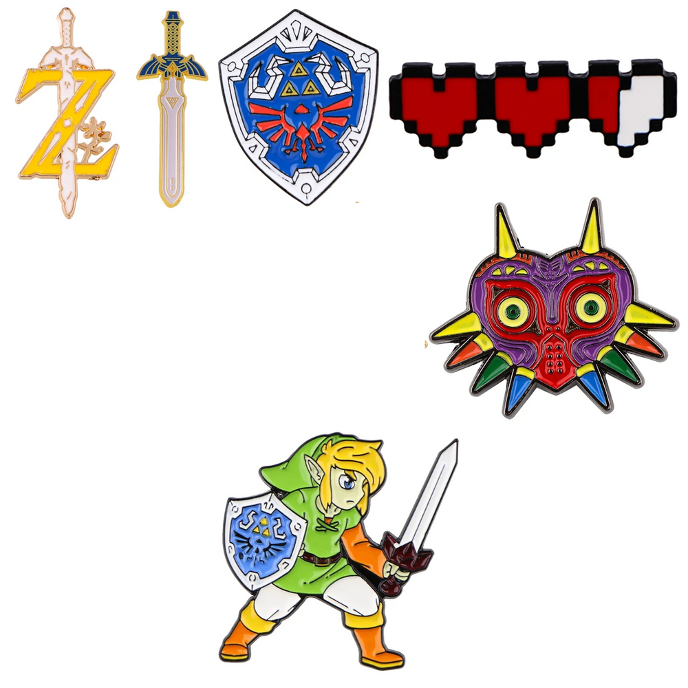 π‘οΈ Zelda-Inspired Game Shield Enamel Pins  Brooch Badge for Backpack or Clothes