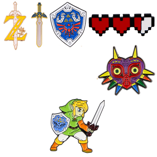 ๐ก๏ธ Zelda-Inspired Game Shield Enamel Pins  Brooch Badge for Backpack or Clothes