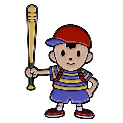 ⚾ EarthBound RPG Enamel Pin – Baseball Boy Ness Badge | Copper Collector’s Pin