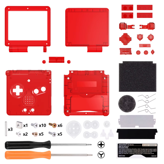 π§ Custom Replacement Housing Shell  Game Boy Advance SP (GBA SP) β Clear Series