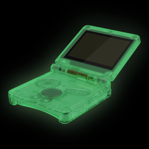 ๐ Glow-in-Dark Green Shell + Buttons | For Game Boy Advance SP Console Mod Kit