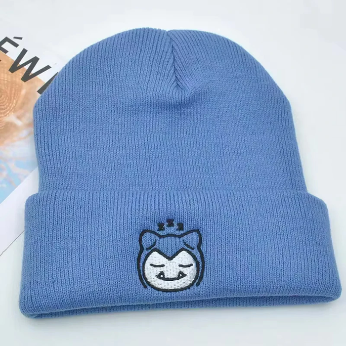 🧢 Pokémon Beanie Hat – Snorlax, Ditto, or Psyduck | Funny Embroidered Knit Cap