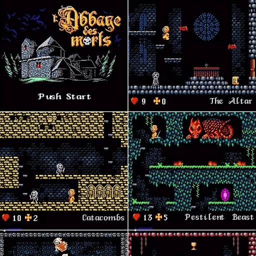🕍 L’Abbaye Des Morts | 60Pin 8-Bit Game Cartridge for Famicom FC Console 🎮⚰️