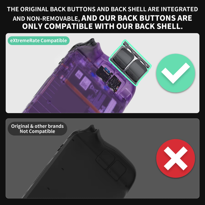🎮 Replacement Full Button Set for Steam Deck LCD – Clear Slate Black