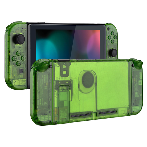 Transparent Green Switch Shell Case w/ Buttons for Console + Joy-Cons