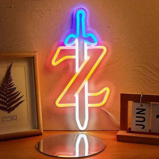 🌅 Neon Zelda LED Sign – Sunrise Wall Decor for Gamers