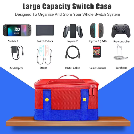 🎒 Large Carrying Case for Nintendo Switch – Waterproof EVA Storage Bag