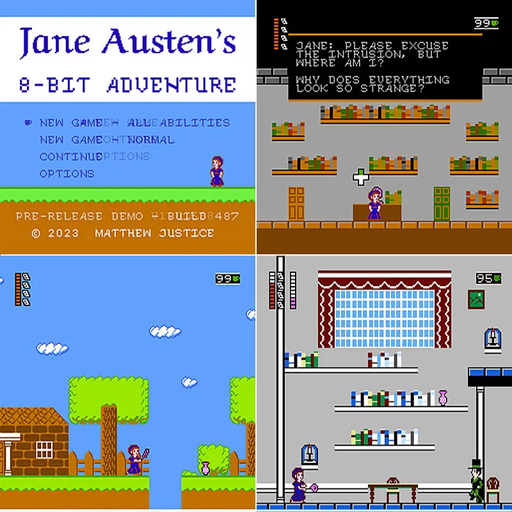 🎩 Jane Austen's 8-Bit Adventure | FC 60-Pin Famicom Game Cartridge 📚🎮