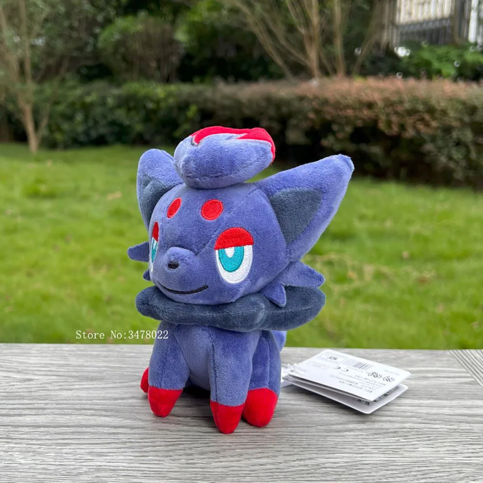 🦊 Zorua Plush Toy – 6" Sitting Pokémon Doll – Soft & Cuddly Gift