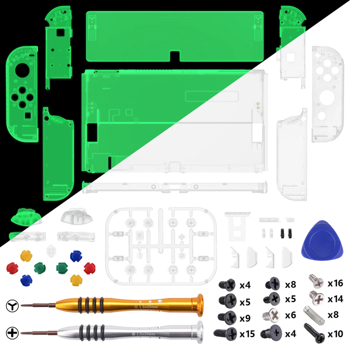 💚 Glow-in-Dark Full Shell Kit | For Nintendo Switch OLED Console + Joycons
