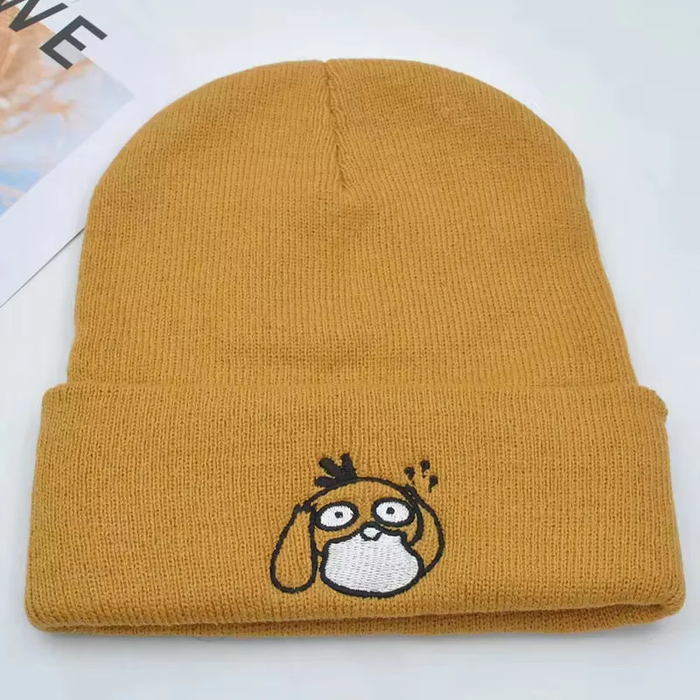 🧢 Pokémon Beanie Hat – Snorlax, Ditto, or Psyduck | Funny Embroidered Knit Cap