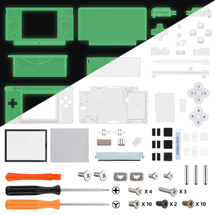🔧 Clear Series Full Shell + Buttons Kit | For Nintendo DS Lite Console Mod