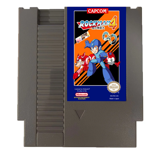 🤖 Rockman 4: Minus Infinity – NES 8-Bit Game Cartridge