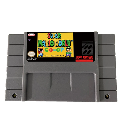 👬 Super Mario World Co-Op SNES Cartridge | 2-Player Simultaneous Play | 16-Bit