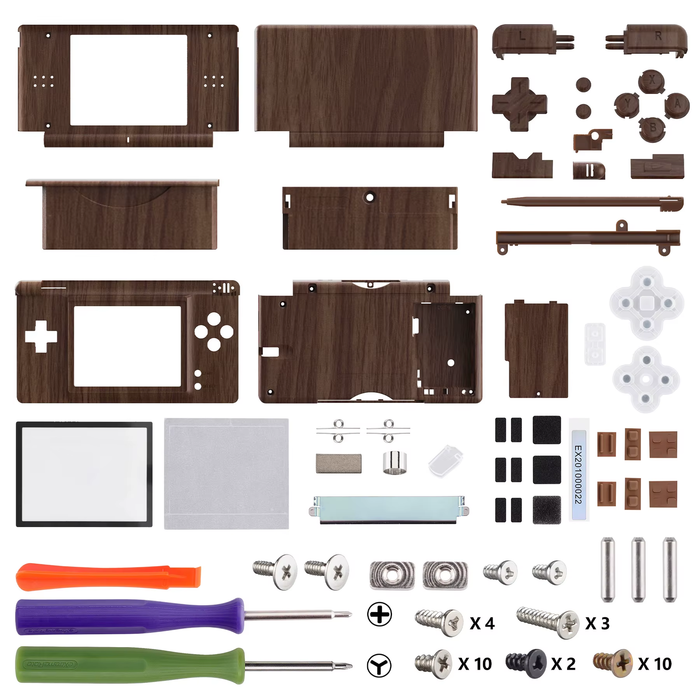 🌲 Replacement Full Housing Shell for Nintendo DS Lite (Wood Grain Design)