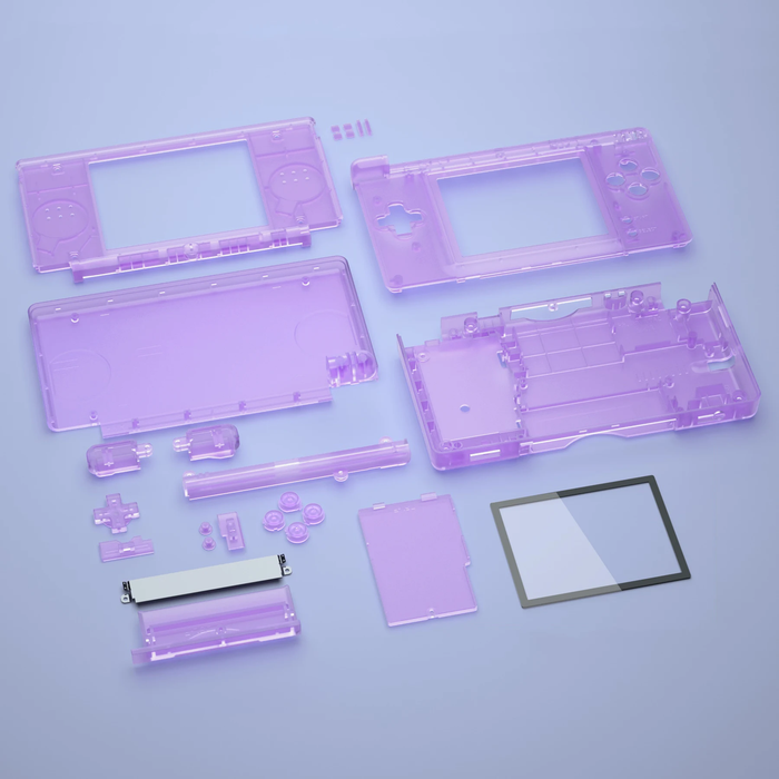 🔧 Clear Series Full Shell + Buttons Kit | For Nintendo DS Lite Console Mod