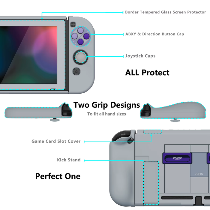 Playvital Altergrips Dockable Protective Case Ergonomic Cover for NS Switch W/Sc