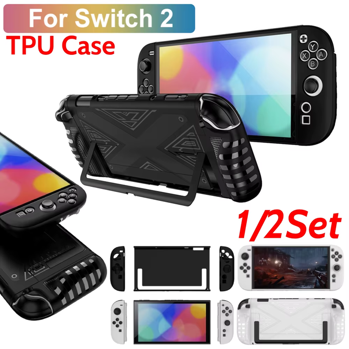 TPU Case for Switch 2 Console Ergonomic Handle Grip Cover Shockproof TPU Protect