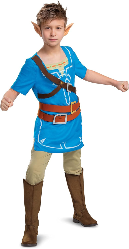 Kids Zelda Link Breath of the Wild Costume Child Halloween Outfit w/ Ears