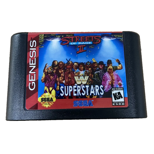 💥 Streets of Rage 2 – WWF SuperStars Edition | SEGA Genesis 16-Bit Game Cart