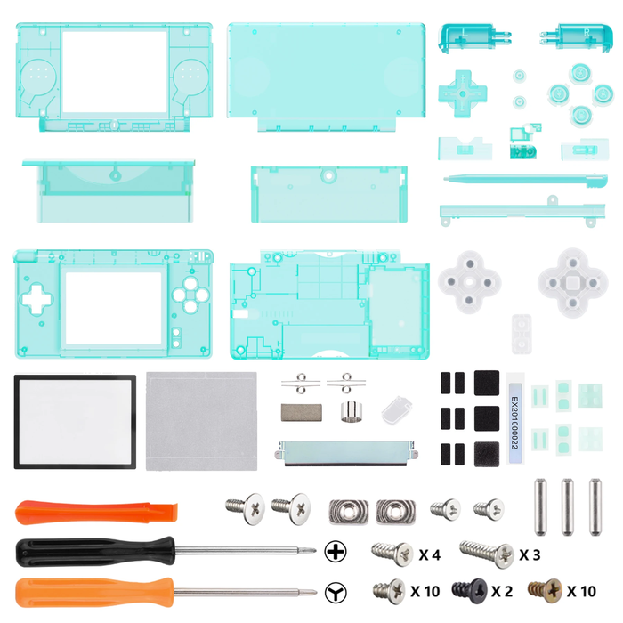 🔧 Clear Series Full Shell + Buttons Kit | For Nintendo DS Lite Console Mod