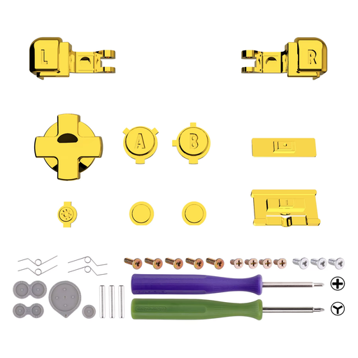 ✨ Full Set Buttons for Game Boy Advance SP | Chrome Gold Replacement Kit