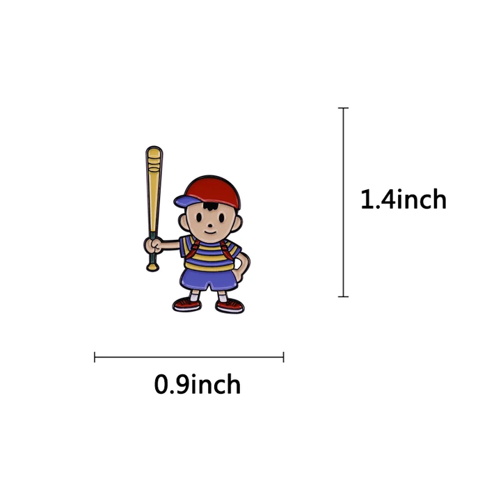 ⚾ EarthBound RPG Enamel Pin – Baseball Boy Ness Badge | Copper Collector’s Pin