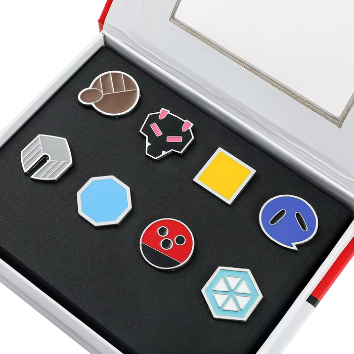 🎖️ Full Gym Badge Box Set – Kanto to Kalos + Orange Islands | Pokémon Pins