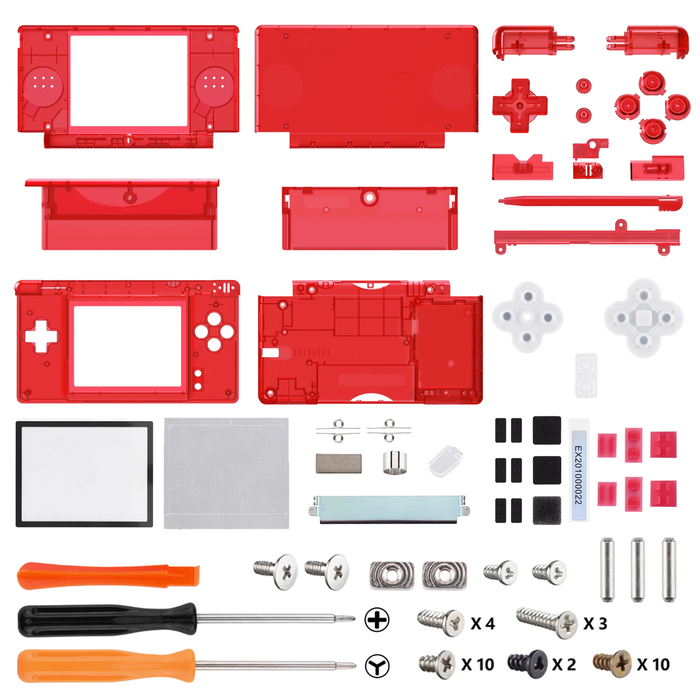 🔧 Clear Series Full Shell + Buttons Kit | For Nintendo DS Lite Console Mod