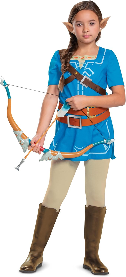 Kids Zelda Link Breath of the Wild Costume Child Halloween Outfit w/ Ears