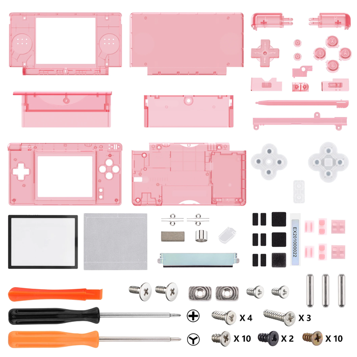 🔧 Clear Series Full Shell + Buttons Kit | For Nintendo DS Lite Console Mod