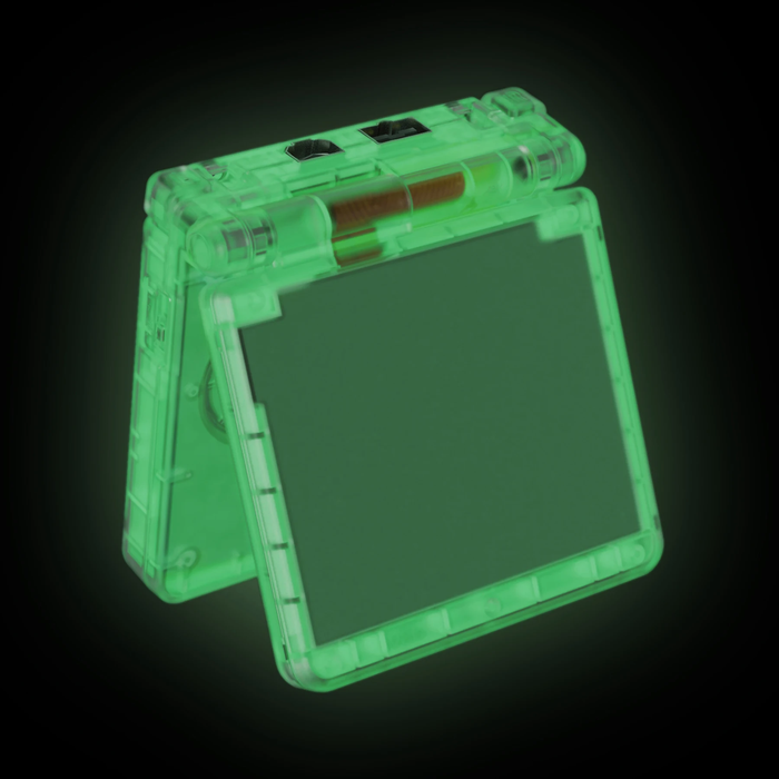 🌟 Glow-in-Dark Green Shell + Buttons | For Game Boy Advance SP Console Mod Kit