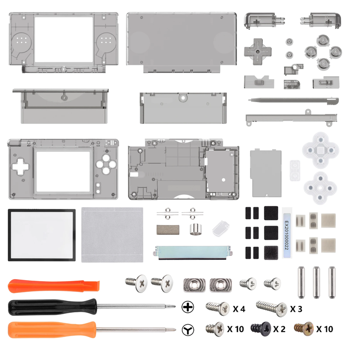 🔧 Clear Series Full Shell + Buttons Kit | For Nintendo DS Lite Console Mod