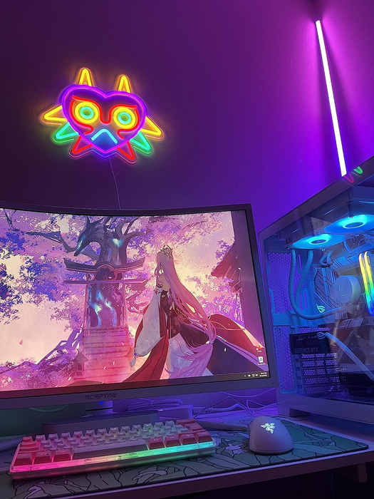 🎮 Majora's Mask LED Neon Sign | Zelda Game Room Wall Decor Light for Fans