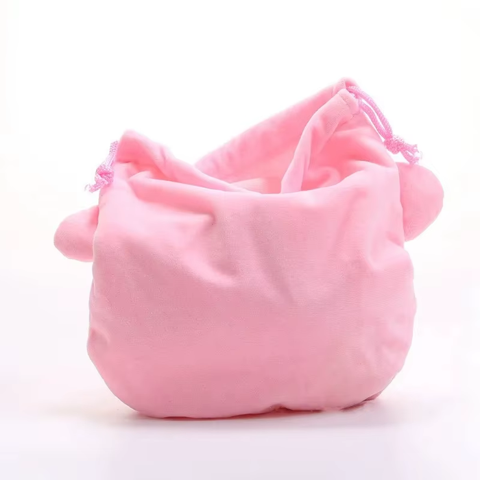 🌟 Kirby Plush Drawstring Bag – Kawaii Pink Storage Pouch & Cosmetic Purse