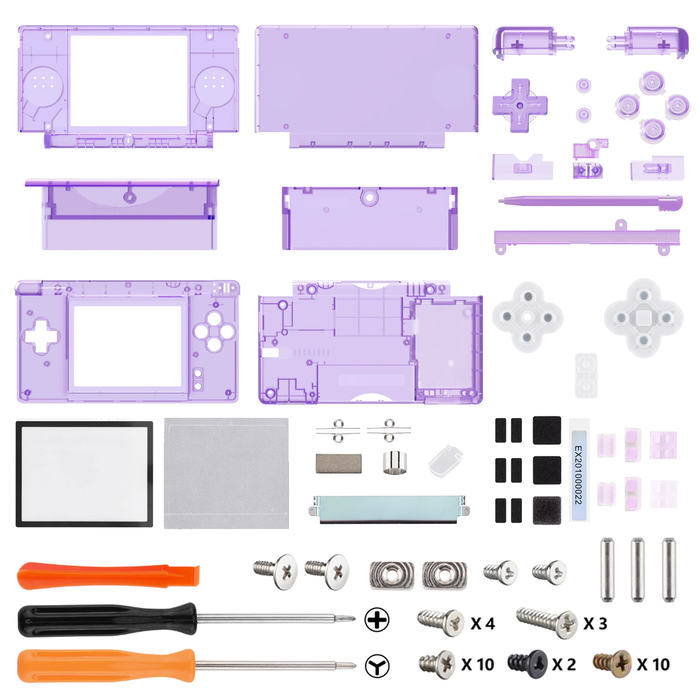 🔧 Clear Series Full Shell + Buttons Kit | For Nintendo DS Lite Console Mod
