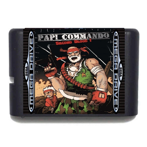 🎮 Papi Commando: Second Blood | 16-Bit Game Card for Mega Drive Genesis 🧓🧨