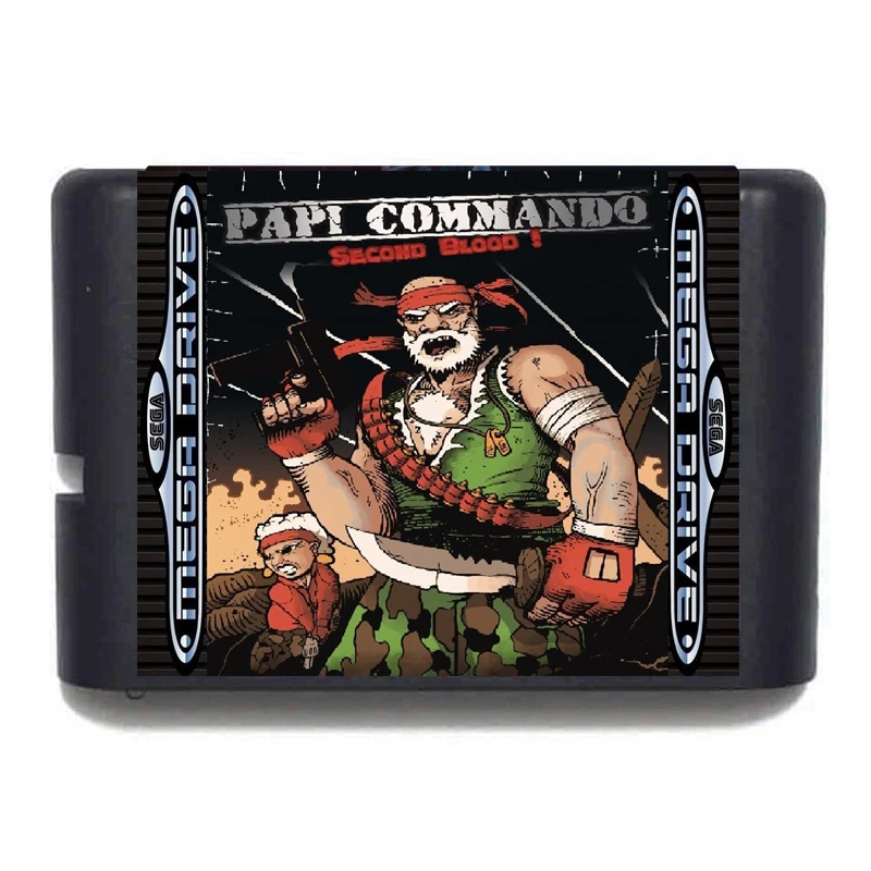 🎮 Papi Commando: Second Blood | 16-Bit Game Card for Mega Drive Genesis 🧓🧨