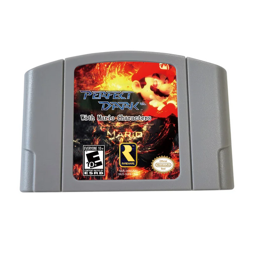 🍄 Perfect Dark w/ Mario Characters N64 Cartridge | Custom Mod